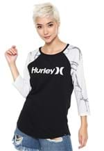 Ficha técnica e caractérísticas do produto Camiseta Hurley Logo Raglan Preta