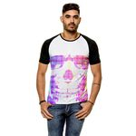 Ficha técnica e caractérísticas do produto Camiseta Raglan Caveira Neon Masculina