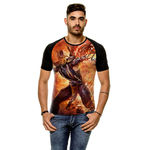 Ficha técnica e caractérísticas do produto Camiseta Raglan Mortal Kombat Scorpion Masculina