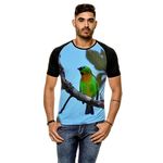Ficha técnica e caractérísticas do produto Camiseta Raglan Pássaro Saíra Lagarta Masculina