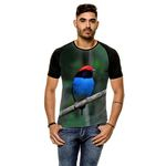 Ficha técnica e caractérísticas do produto Camiseta Raglan Pássaro Tangará Dançador Masculina