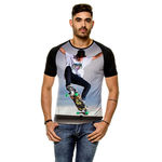 Ficha técnica e caractérísticas do produto Camiseta Raglan Skate Longboard Ollie Masculina