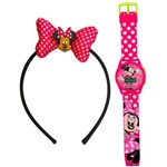 CANDIDE - Kit Meigo da Minnie Tiara + Relógio Digital - 7238