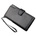 Ficha técnica e caractérísticas do produto Carteira Homens Cartão Wallet Titular Couro Longo design casual homens Bolsa Multi-função Zipper Saco da moeda