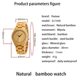 Ficha técnica e caractérísticas do produto Casais redear Calibração de bambu Madeira relógio de quartzo para o Office Casual