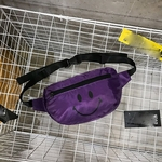 Ficha técnica e caractérísticas do produto Casual Feminino Peito Bag Moda Selvagem Mensageiro Peito Bag Smiley Bolsa de Ombro