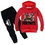 Ficha técnica e caractérísticas do produto Casual Fortress noite Fortnite camisola dos miúdos Hoodie Set Redbey