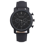 Ficha técnica e caractérísticas do produto Casual Men Calendar Sub-dials Decor Faux Leather Band Quartz Relógio De Pulso Presente