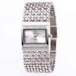 Ficha técnica e caractérísticas do produto BLU Casual mulheres Girl Fashion Exquisite Praça de cristal pulseira de relógio de quartzo Wristwatch