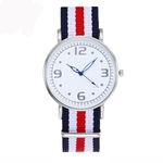 Ficha técnica e caractérísticas do produto Casual rel¨®gio de pulso ¨²nico Mulheres Homens Casal Nylon Strap Quartz Analog ZLF0161