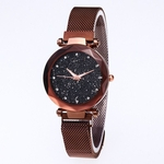 Ficha técnica e caractérísticas do produto JIA Casual Romantic Starry Sky pulso Magnet Assista Rhinestone Leather Designer Ladies Relógio Clothing