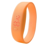 Ficha técnica e caractérísticas do produto Casual Solid Color Silicone Band Digital LED Unisex Sports Relógio De Pulso Pulseira