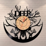 Ficha técnica e caractérísticas do produto Cervos Relógio de Parede de Vinil Do Vintage 3D Adesivo de Parede Relógio de Parede Retro Decoração para Suporte Doméstico Transporte da gota Registros de Vinil Forma