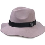 Ficha técnica e caractérísticas do produto Chapéu Cinza Feminino Fedora Aba Maleável 7cm - Tam. Único