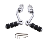 Ficha técnica e caractérísticas do produto Chrome 32mm Longo Angular Ajustável Estrada Pé Pegs Peg Montagem Para Harley