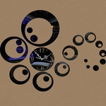 Ficha técnica e caractérísticas do produto Círculos 3d Espelho Moderno Relógio De Parede Relógios Adesivos Decalques Sala De Casa Diy Decorações