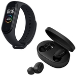 Ficha técnica e caractérísticas do produto Combo Smartband Mi Band 4 Xiaomi Monitor Cardíaco E De Sono + Fone Sem Fio Air Dots