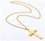 Cordão Corrente Crucifixo Unissex Dourado - Pjk Store Relogios e Acessorios