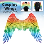 Ficha técnica e caractérísticas do produto Cosplay Adultos 3D Engrenagem Impresso Colorido Asas de Anjo Mardi Gras Halloween Carnaval Adereços Traje de Festa Unisex