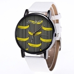 Ficha técnica e caractérísticas do produto Couro com casca preta relógio de quartzo homens e mulheres relógios Quartz Relógio F305