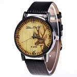 Ficha técnica e caractérísticas do produto Couro com casca preta relógio de quartzo homens e mulheres relógios Quartz Relógio F416