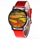 Ficha técnica e caractérísticas do produto Couro com casca preta relógio de quartzo homens e mulheres relógios Quartz Relógio F445