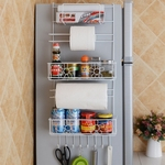 Ficha técnica e caractérísticas do produto FLY Cozinha Storage Hanger Frigorífico Side prateleira titulares Multilayer Armário guarda-roupa de armazenamento Home Kitchen Garden