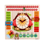 Ficha técnica e caractérísticas do produto Crianças dos desenhos animados Tempo Urso Conselho Cognitive Tempo Calendário Relógio brinquedo educativo para crianças Festivo Presente