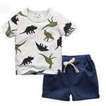 Ficha técnica e caractérísticas do produto Crianças menino de manga curta roupa dos Desenhos animados Little Dragon Top com calças curtas Suit