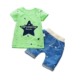 Ficha técnica e caractérísticas do produto Crianças Meninos Casual Manga Curta T-shirt Shorts Set Hat