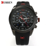 Ficha técnica e caractérísticas do produto CURREN 8166 Casual relógio de quartzo impermeável Silicone Strap relógio de pulso