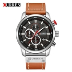 CURREN 8291 homens do rel¨®gio da correia do rel¨®gio de seis pinos Calend¨¢rio Assista Waterproof Assista