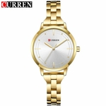 Ficha técnica e caractérísticas do produto CURREN 9019 vestido clássico Steel Band mulheres relógios de ouro Ladies Watch inoxidável pulseira do sexo feminino Presente do amante do Relógio