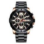 Ficha técnica e caractérísticas do produto CURREN novo 8336 moda multi-função de três-olho de seis agulhas relógio homens grande dial aço inoxidável com relógio de quartzo impermeável