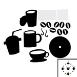 Ficha técnica e caractérísticas do produto Decoração Início DIY Modern Grande copo de café Decal Cozinha relógios de parede Silencioso Assista decalques (Black)
