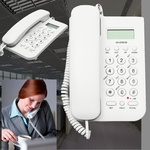 Ficha técnica e caractérísticas do produto Desktop em casa Suporte de parede Escritório Telefone com fio Identificação de chamadas Telefone Relógio Casa Branco