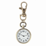 Ficha técnica e caractérísticas do produto Dial Movimento Retro Bronze Quartz Keychain Chaveiro Watch relógio de bolso Rodada