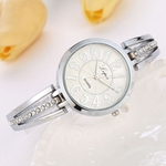Ficha técnica e caractérísticas do produto Fashion Women Stainless Steel Crystal Dial Quartz Bracelet Luxury Wrist Watch D
