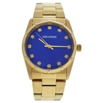 Ficha técnica e caractérísticas do produto Dial ZVF220 Azul / Ouro de aço inoxidável pulseira relógio por Zadi