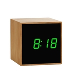 Ficha técnica e caractérísticas do produto Digital LED Bamboo Relógio de madeira Praça do Relógio