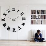 Ficha técnica e caractérísticas do produto DIY 3d relógio de Parede Numerais Romano Grande Tamanho espelhos superfície de Luxo Arte relógio EUA