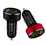 Ficha técnica e caractérísticas do produto Dual USB Car Charger with Digital LED Screen Quick Charge 3.0 2.0 Car Charger For iPhone Samsung Xiaomi Huawei Tablet Chargers