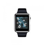E- Watch Relógio Inteligente com Função Celular e Notificações Via Bluetooth - Pulseira Preta - Mega Page