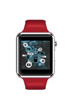 Ficha técnica e caractérísticas do produto E- Watch Relógio Inteligente com Função Celular e Notificações Via Bluetooth - Pulseira Vermelha - Dl