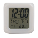 Ficha técnica e caractérísticas do produto EkitMall 7 LED Color Changing Alarme LCD Digital Relógio Termômetro Data Hora Night Light Home Ornamento