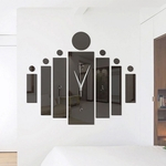 Ficha técnica e caractérísticas do produto Elegante Espelho acrílico-Surface Noiseless Relógio de parede Sticker Set DIY Arte Mural Decoração Relógio de parede
