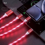 Ficha técnica e caractérísticas do produto 3-em-1 USB para Micro USB Type-C Iluminação LED 2A carregamento rápido Adaptador de cabo de dados para telefones móveis cabo de carregamento
