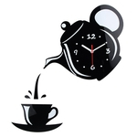 Ficha técnica e caractérísticas do produto Espelho acrílico Creative Teapot Diy Relógio Despertador Relógio de parede Relógio Decorativo