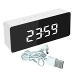 Ficha técnica e caractérísticas do produto Espelho LED Digital Relógio Despertador Snooze Sleep Timer 12/24 Horas