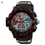 Ficha técnica e caractérísticas do produto Esportes Da Moda Impermeável Dual Time Digital Analog Luminous Wrist Watch Gift